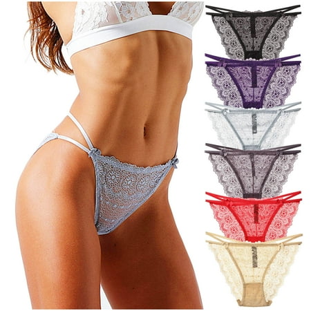 

HTNBO String Bikini Underwear for Women Sexy Lace Briefs Cheeky Sexy Panties Low Waist G-string Christmas Clearance