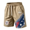thumbnail image 3 of Dwelliawo 1776-2026 250th Anniversary USA Men Shorts American Flag 4th of July Shorts Men Patriotic Men's Beach Shorts with Pocket Khaki 5XL, 3 of 6
