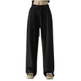 thumbnail image 1 of Diufon Plus Size Womens Wide Leg Pants Elastic Waist Drawstring Lounge Pants with Pockets, 1 of 3