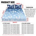 thumbnail image 2 of Yspwyqan Gradient Blue Snowflake Bow Queen Fitted Sheet, Soft Breathable Bedding Set Without Flat Sheet, Includes 1 Fitted Sheet & 2 Pillowcases for Girls Boys Winter, 2 of 3