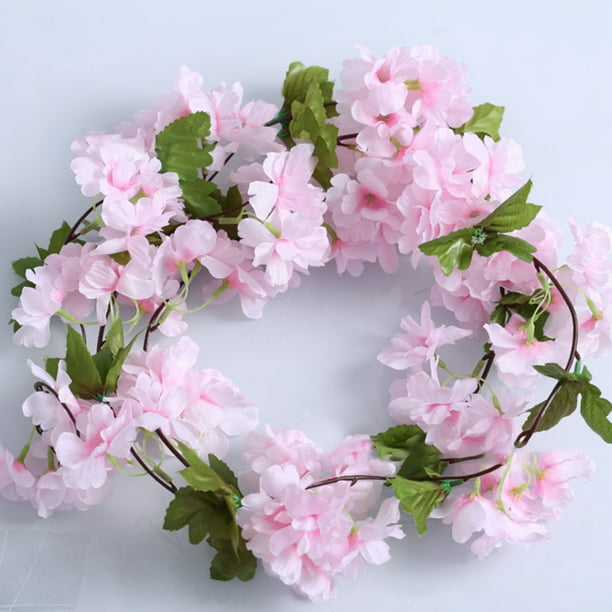 7.7FT Artificial Cherry Blossom Garland Flowers Rattan Vine for Wedding ...