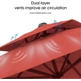 thumbnail image 6 of PURPLE LEAF 9 x 12FT Deluxe Rectangle Wood Grain Patio Umbrella with Base, Large Offset Cantilever Umbrella with 360° Rotation, Black Red, 6 of 8