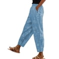 thumbnail image 2 of Stephy Women's New Thin Elastic Loose Large Size Korean Version of Everything Long Trousers Casual Trousers Haren, Black, L, 2 of 5
