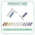 thumbnail image 2 of 1set 108G 12 styles Glass Twisted Beads Mixed style Mixed color 6~7x1.5~2mm Hole: 0.5~0.9mm about 9g/style, 2 of 5