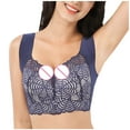 thumbnail image 4 of Mrat Lace Plus Size Bra Womens Seamless Wireless Tank Sleeping Bra Sports Bra Everyday Bralettes S-23 Blue 5XL, 4 of 6