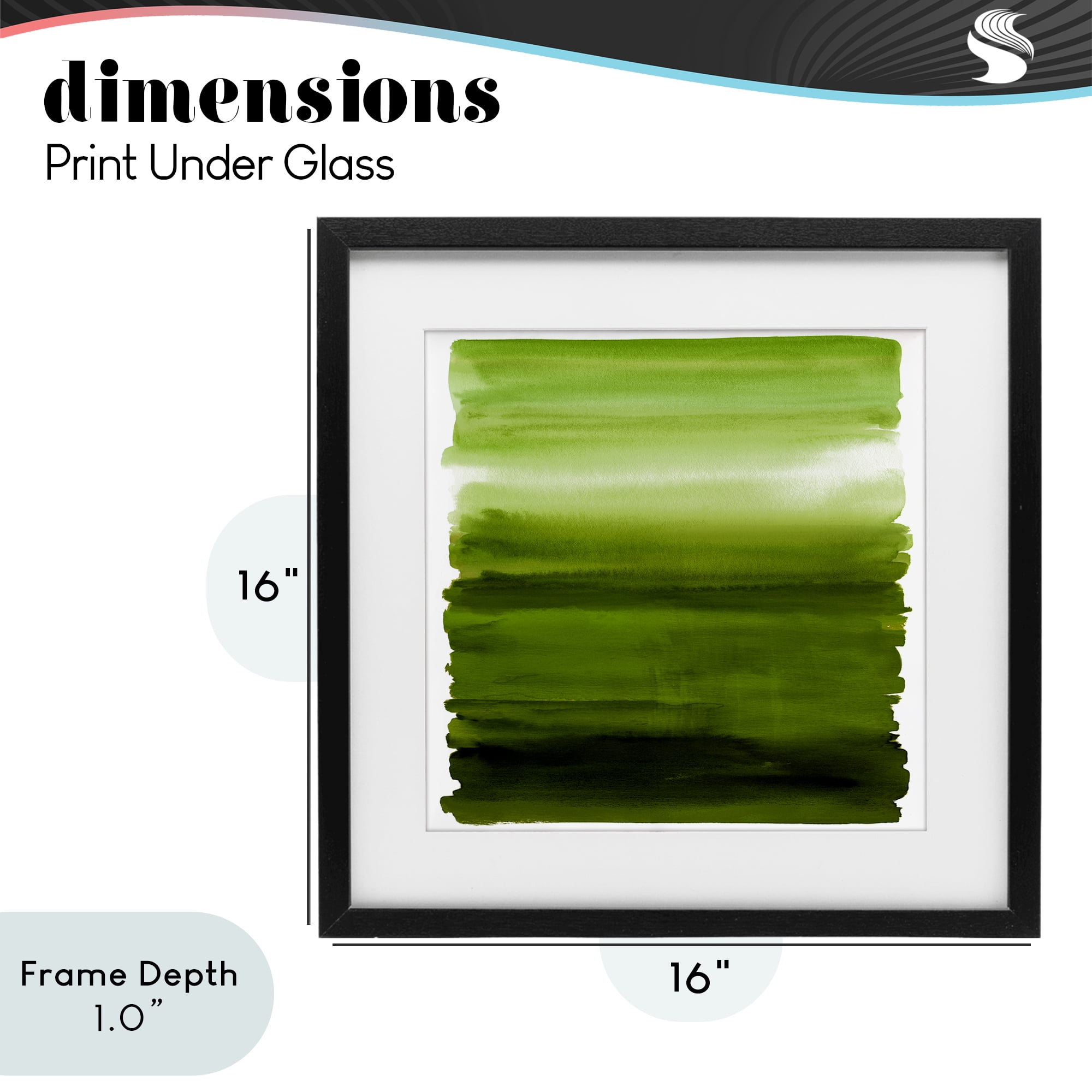 Stupell Industries Earthy Green Ombre Black Framed Print Under Glass, design by Allie Corbin