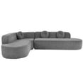 thumbnail image 6 of Harper & Bright Designs Modular Curved Foam Sectional, Chenille Compressed Sofa, 2 PC Free Combination Floor Sponge Couch for Living Room and Office, Grey, 6 of 12