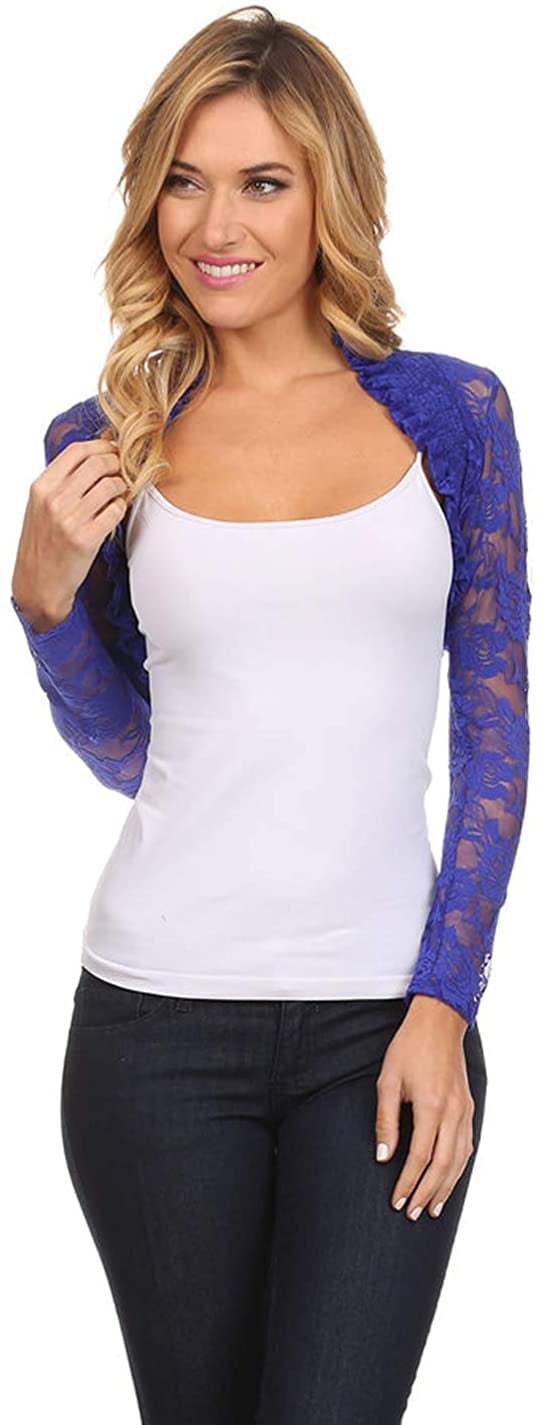 royal blue lace bolero jacket