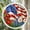 Dark Blue, variant on Americana 7.5" Acrylic Hanging Puzzle, Patriotic American Flag Stained Glass Effect Sun Catcher, Stress Relief DIY Jigsaw Wall Decor for 4th of July & Memorial Day Gift