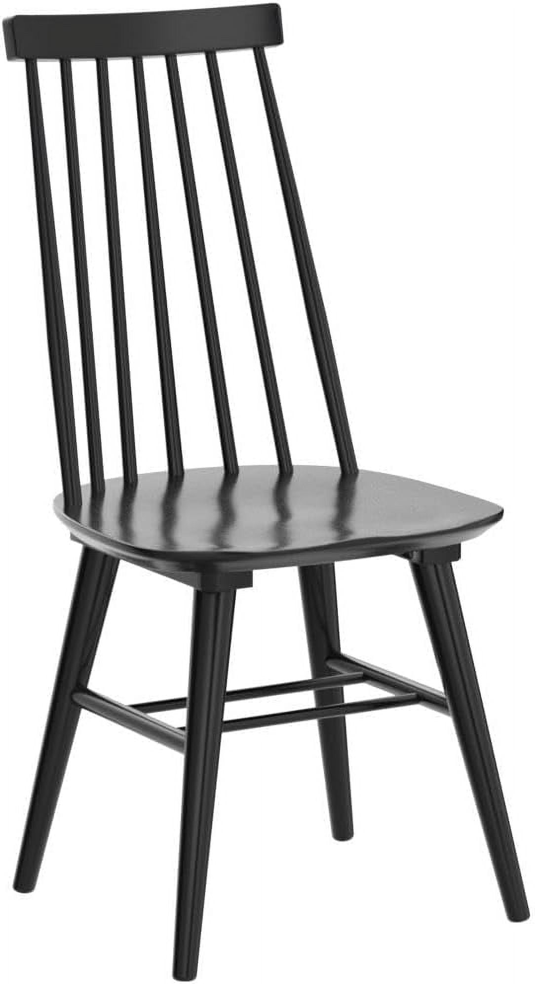 Windsor Dining Chairs Set of 4, Solid Wood Back Kitchen Chairs, Classic Farmhouse Dining Room Chairs for Kitchen, Dining Room, Living Room（Black）