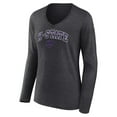 thumbnail image 2 of Women's Charcoal Kansas State Wildcats Campus Long Sleeve V-Neck T-Shirt, 2 of 3
