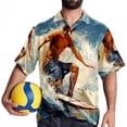 thumbnail image 4 of Surfing in Summer Men's Short Sleeve Casual Printed Button Down Beach Shirt - Summer Hawaiian Top, 4 of 6