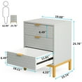 thumbnail image 3 of Tribesigns Modern 3-Drawer Nightstand, 25.8" Small Bedside Table with Storage Drawers and Gold Legs for Bedroom, Grey, 3 of 8