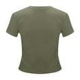 thumbnail image 5 of Womens Summer Tops Womens Polyester Blend Shirts Slim Pack Women Ling Sleeve Shirt Short Summer Shirt Women's Tee Women Long Sleeve Compression V Neck Long T Shirts Pack on Clearance Army Green XS, 5 of 5