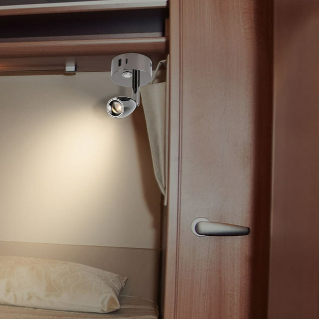 RV Reading Light, RV Reading LED Lamp, Touch Switch Swivel Spotlight, 3 Color Temperature Adjustable, Dimmable Reading Lamp, Nightlight for Trailer, Boat, Yacht, RV, Bed Reading