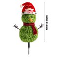 thumbnail image 3 of CY5O5ee Christmas Snowman Topiary Trees 21.7'' Boxwood Topiaries with Red Bow Tie Santa Hat 3D Yard Signs with Stakes for Christmas Indoor Outdoor Home Garden Porch Decor, 3 of 4