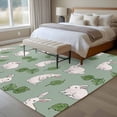 thumbnail image 4 of Large Area Rugs for Living Room Bedroom, Cute Rabbits 6'x9' Rug Washable Carpet Runner Indoor Outdoor, Green Farmhouse Leaves Plants Cartoon Bunny Non Slip Floor Mats Rug for Kitchen, Playroom, 4 of 8