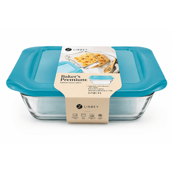 Libbey Baker's Premium Glass Baking Dish with Lid, 2 Piece