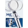 Propeller Driven Handheld Shower Head High Pressure 360 Degrees Rotating Water Saving Shower