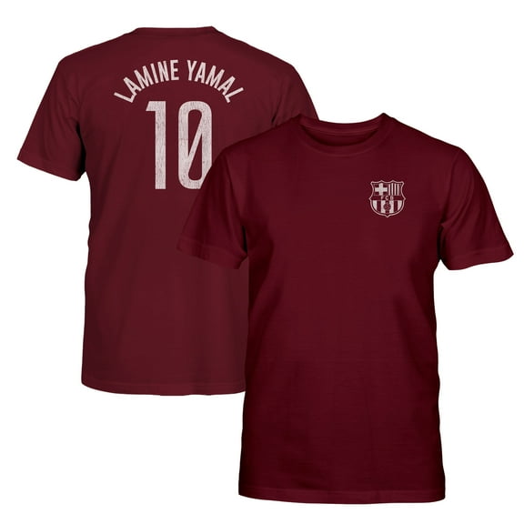 Youth 1863FC Lamine Yamal Maroon Barcelona Player Name & Number T-Shirt