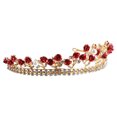 thumbnail image 4 of Red Bridal Crown with Rhinestones and Alloy for Wedding Decoration Chic and Durable Design Fits Most Styles, 4 of 8