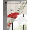 thumbnail image 2 of Red Mushrooms Swag Valances for Windows, Small Curtains Drapes, Sage Green Eucalyptus Butterflies Plants Kitchen Window Curtains Over Sink Window Treatment Valance for Bedroom/Bathroom 56"x36", 2 of 5