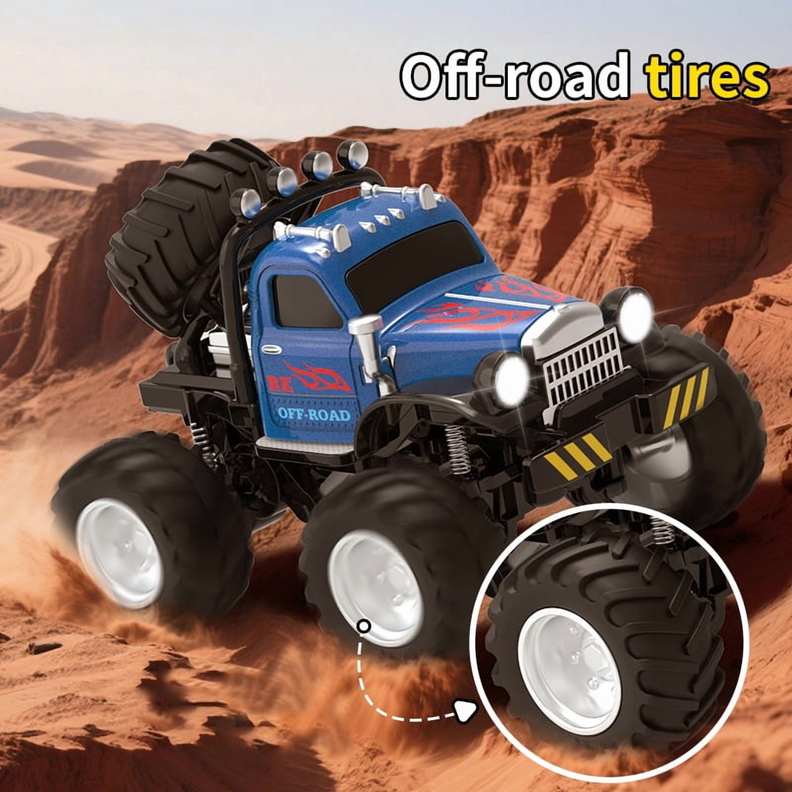 Mini RC Truck, 1/64 Scale Mini Remote Control Car 2.4Ghz & APP Remote Control, Rechargeable Alloy Shell Mini RC Cars with Lights, Speed/Steering Adjustable