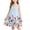 E024-Blue, variant on Girls' Summer Bow Tie Sundress, Fashionable Printed Sleeveless A Line Dress, Casual Everyday Dress, Ages 3-8
