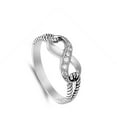 thumbnail image 4 of CHOOSE YOUR COLOR Clear CZ Rope Infinity Ring .925 Sterling Silver Thumb Band White Female Size 6, 4 of 4