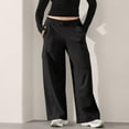 thumbnail image 2 of Bovemsi Casual Pants for Women Wide Leg Sweatpants Baggy Cargo Plus Size Straight Sweatpant With Pockets Y2K Beach Trousers, 2 of 7