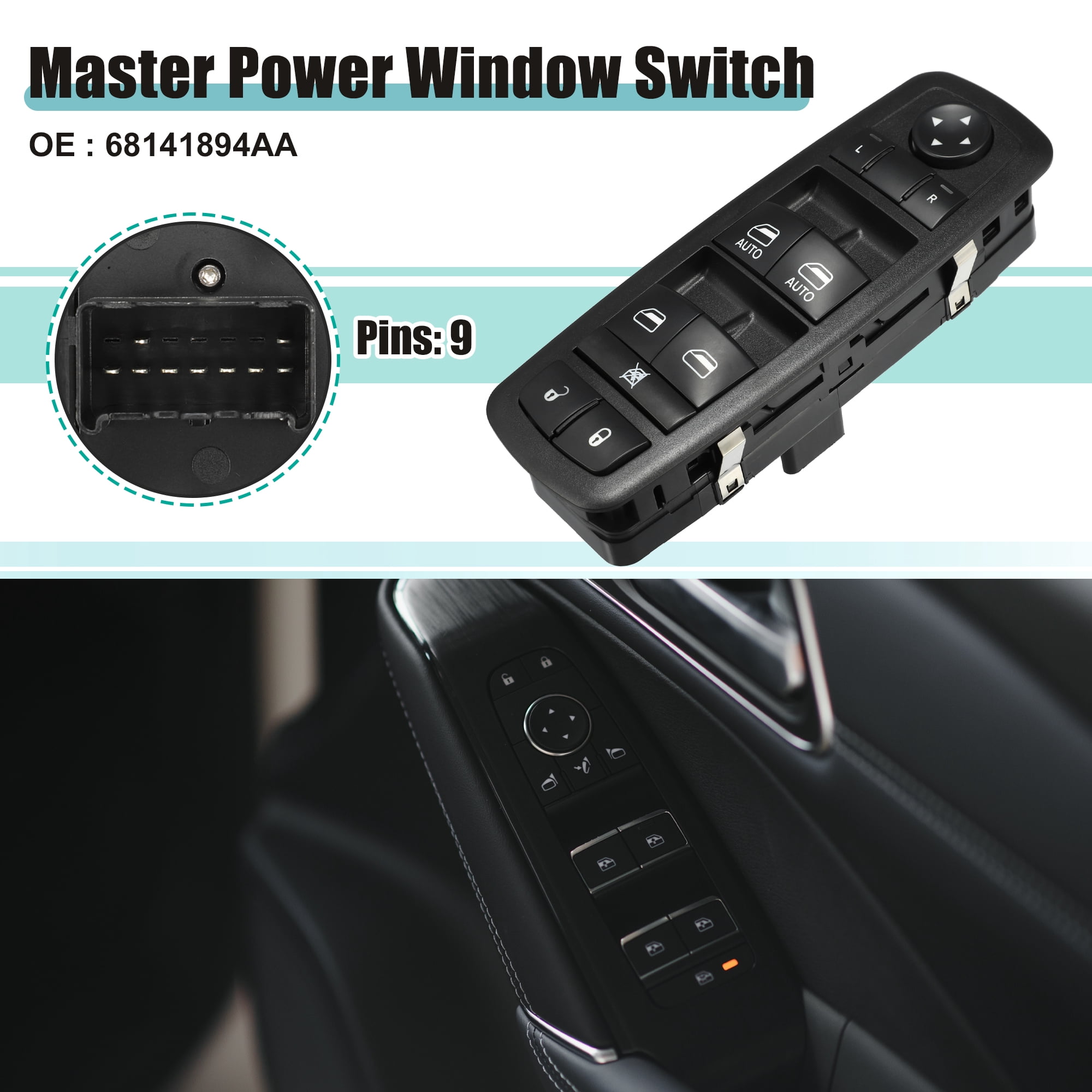 Unique Bargains Front Left Driver Side Power Window Switch for Jeep Cherokee 2014