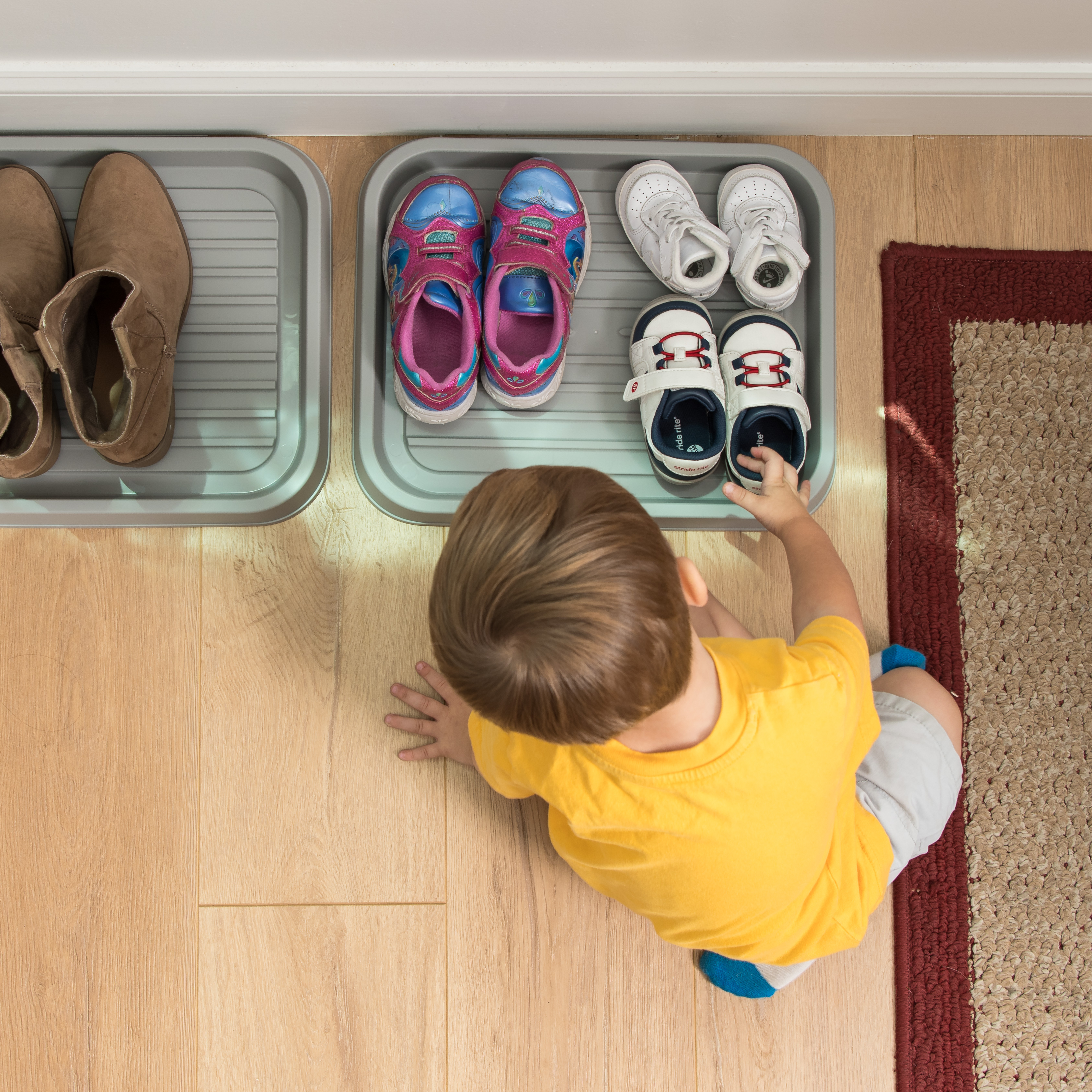 Shoe Drip Trays,Multipurpose Shoe Mat Tray Set of 3 For Indoor and Outdoor Use in All Seasons 13.7x10.6inch