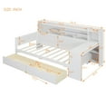 thumbnail image 2 of Harper & Bright Designs Wooden Twin Size Daybed with Storage Shelves, Multi-functional Bed with Two Storage Drawers and Study Desk, Antique White, 2 of 13