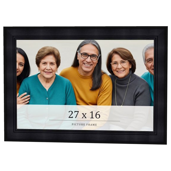 27x16 Frame Black Passaggi Solid Wood Picture Frame Width 1.5 Inches | Interior Depth 0.5 Inches |