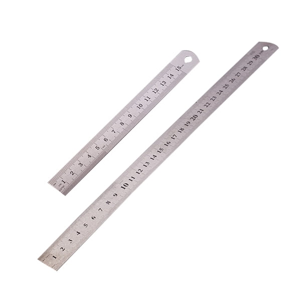 Regla del metal de la regla del acero inoxidable 2pcs los 15cm / los 30cm para el dibujo de la oficina de la escuela de ingeniería