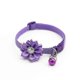 thumbnail image 1 of Pet Cat Collar Bell Flower Adjustable Easy Wear Buckle Dog Collar Bells Lovely Cat Necklace Purple, 1 of 1