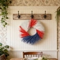 thumbnail image 5 of AZXY 17.71 Inch 4th of July Patriotic Wreath, Red White Blue Faux Pampas Grass Wreath, Fluffy Boho Americana Decor for Independence Day Memorial Day Front Door Indoor Outdoor, 5 of 7