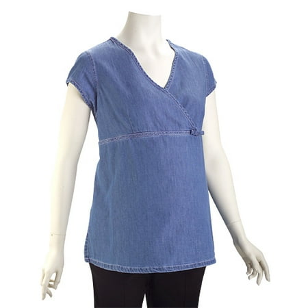 Maternity Denim Wrap Top