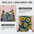 thumbnail image 6 of Blue Sunflower Leaf Pattern Apron-Garden Aprons for Women with Pockets-Cotton Linen Waterproof Kitchen Cooking Gardening Aprons Adjustable for Kitchen,Cooking,BBQ and Salon 33x27 Inch, 6 of 7