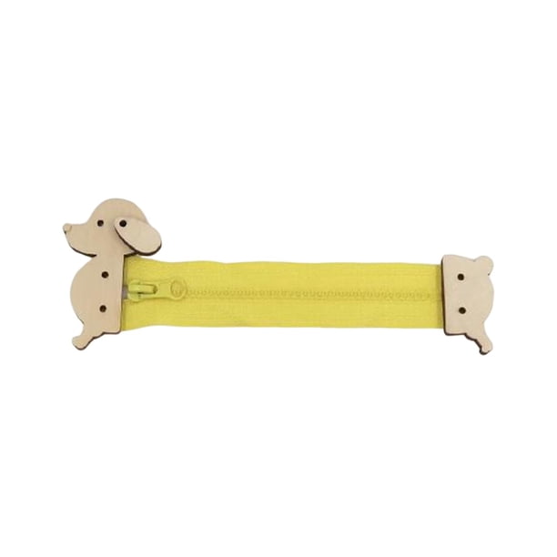 Tablero de actividades DIY Accesorios Interactivos Prácticos Cooperación Madera Desarrollo Perro amarillo