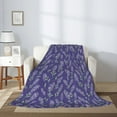 thumbnail image 2 of Rateoe Lavender Flowers Pattern Flannel Throw Blanket, Ultra-soft Blanket for Bed, Couch, Car, Hypoallergenic Anti-pilling blanket-80"x60"(Vertical), 2 of 6