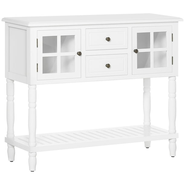 Vintage Console Table with 2 Drawers and Retro Sofa