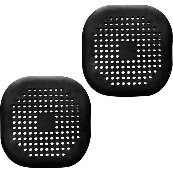 2 Pieces Shower Drain Hair Catcher Bathtub Stopper Home Drain Protectors Drain Cover with Sucker Water Trap Sink Cover for Bathroom Bathtub and Kitchen (Black,Black)