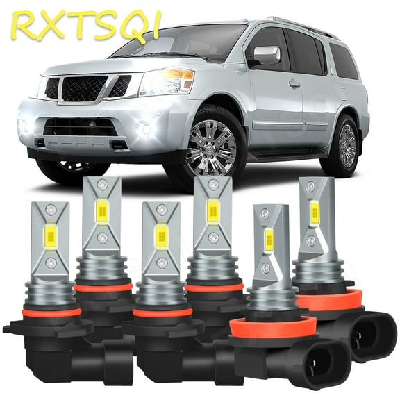 For Nissan Armada 2011-2015 9005 9006 H11 LED Headlight High Low Fog Light Bulbs 6pcs