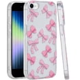 thumbnail image 2 of For Apple iPhone SE 3 (2022) SE/8/7 Case, Fashion Layer Design Slim IMD TPU Protective, Shockproof Hybrid Stylish Durable Hard PC Phone Cover (Bow Knot), 2 of 8