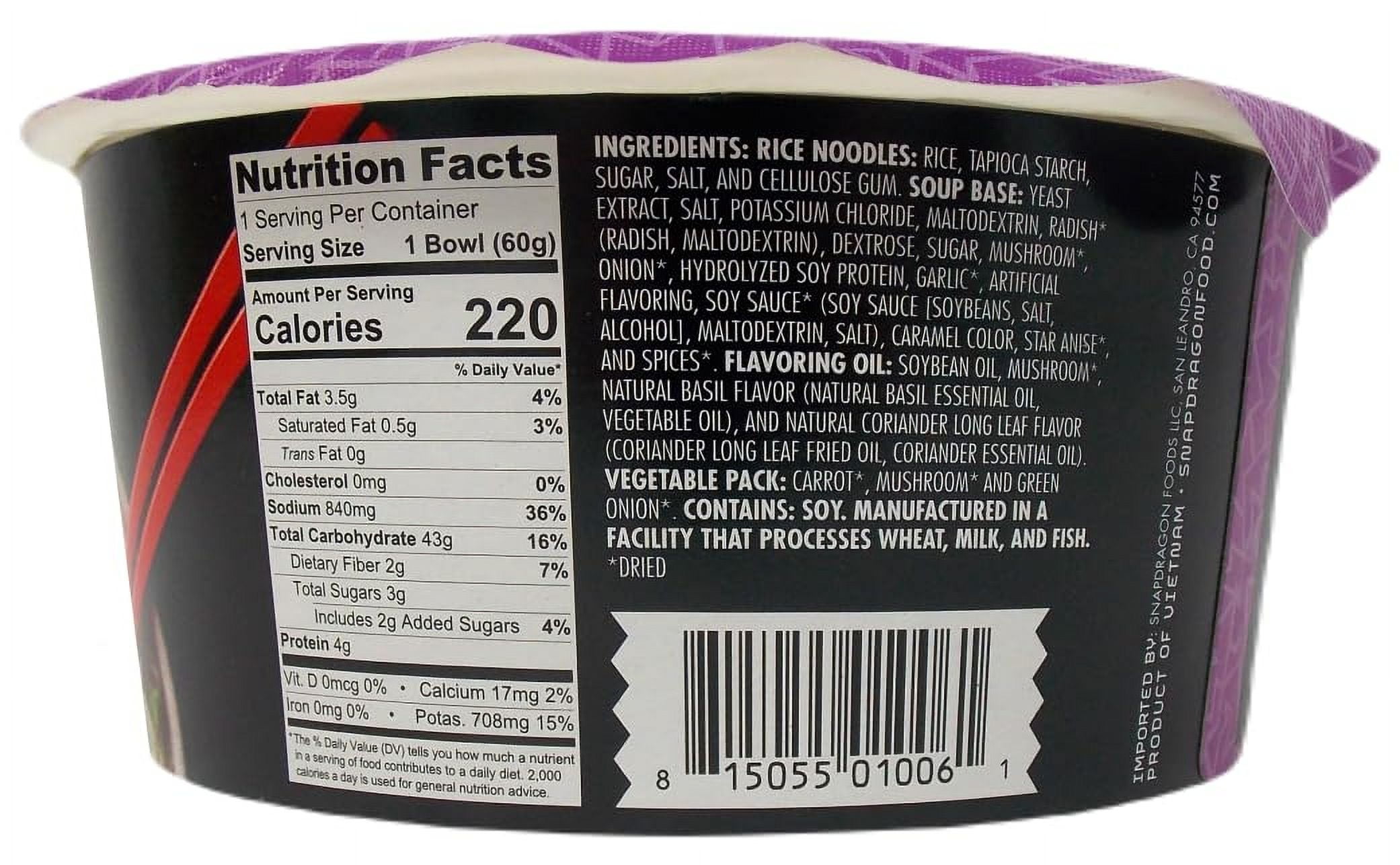 Instant Noodles - Asian Soup 3 Flavors (2) Each: Mushroom Pho, Laksa Coconut Curry, Vegetable Pho (2.1 Ounces) + MerlinsMart Zine | Snapdragon Bowl