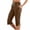 Brown, variant on Capri Pants for Women Summer Lightweight Button Split Hem Cropped Trousers Workout Loose Stretch Yoga Petite Pants with Pockets