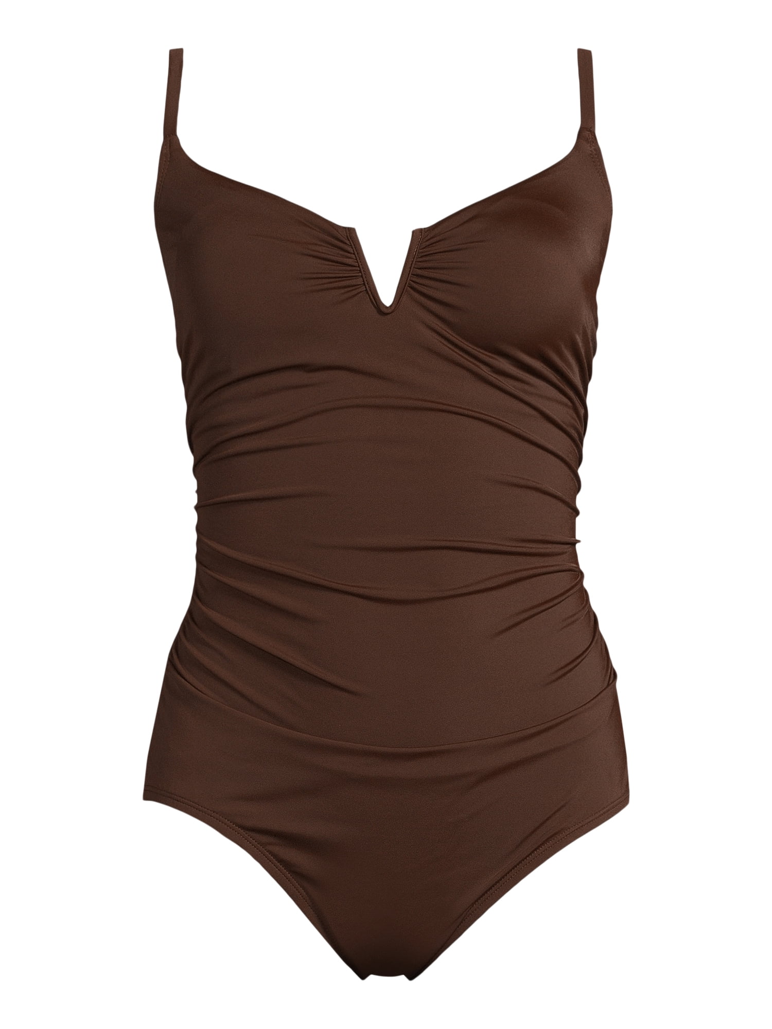 Time and Tru Women's and Women's Plus V Wire One Piece Swimsuit, Sizes XS-3X
