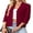 04-Wine Red, variant on Womens Cardigan 3/4 Sleeve Open Front Knit Sweater Ruffle Trim Lightweight Layering Top Casual Elegant Outerwear Apricot L