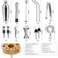 thumbnail image 2 of Kit de coctelera, juego de cóctel profesional de acero inoxidable de 13 piezas de 750 ml con soporte de madera, kit de coctelera para bar, fiesta, picnic, boda, celebración ACTIVE Biensenido a ACTIVE, 2 of 5